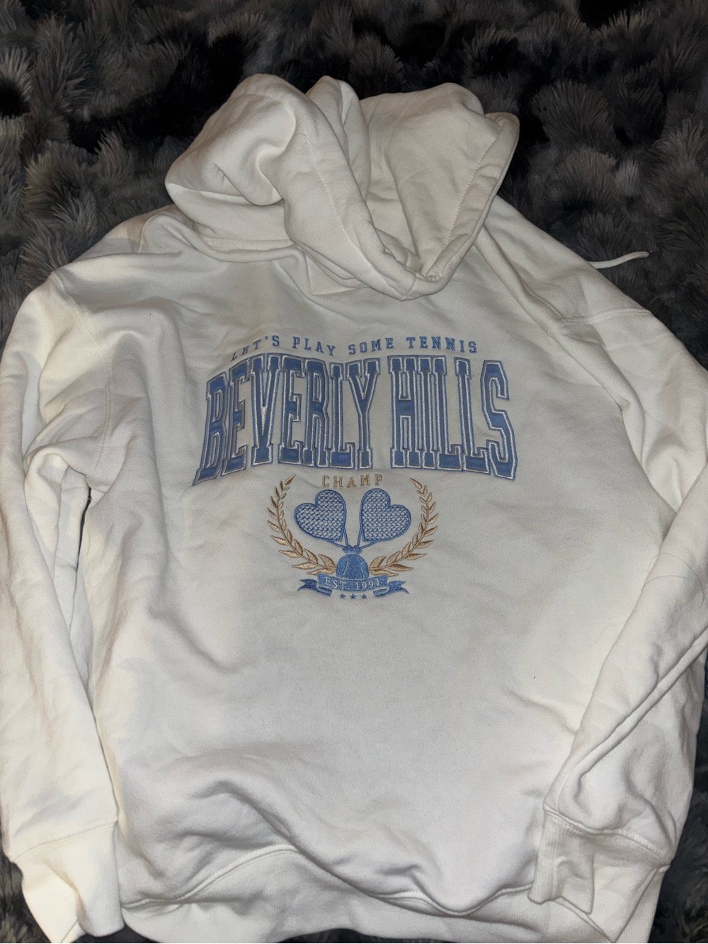 beverly hills tennis zip hoodie